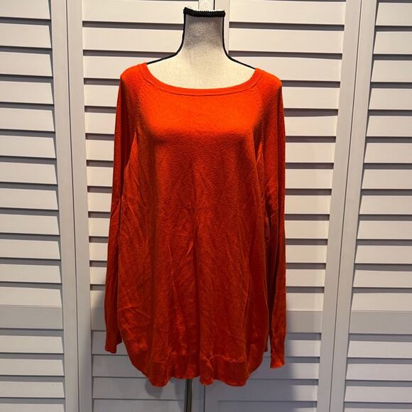 The Limited Vibrant Orange Long Sleeve Top very soft with side detail. - Picture 1 of 10